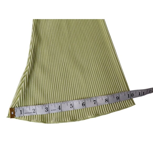 Lyaner Womens Ribbed Long Sleeve Button-Up Top L Polyester/Spandex Green - Picture 10 of 10